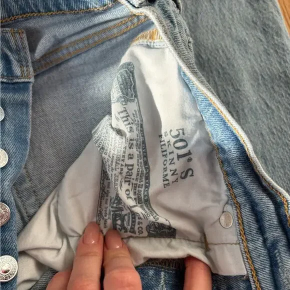 Women's Light Blue Straight Leg Jeans - Picture 4 of 11